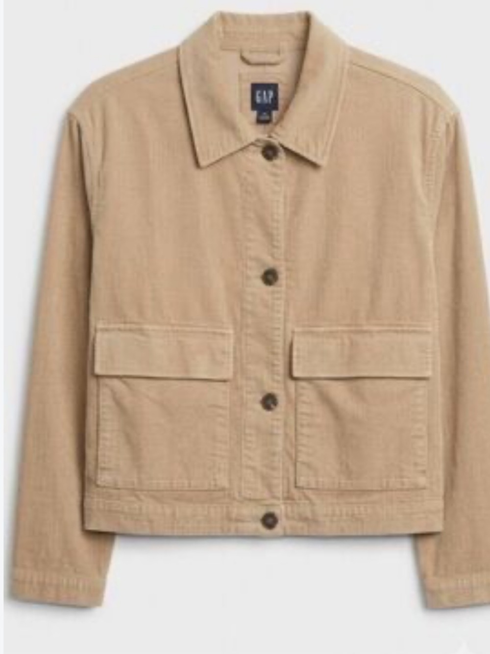 GAP Women's Beige Button-Front Utility Jacket